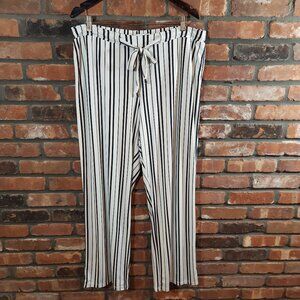 Company by Ellen Tracy Striped Tie-waist High Rise Wide Leg Pants Women's XL
